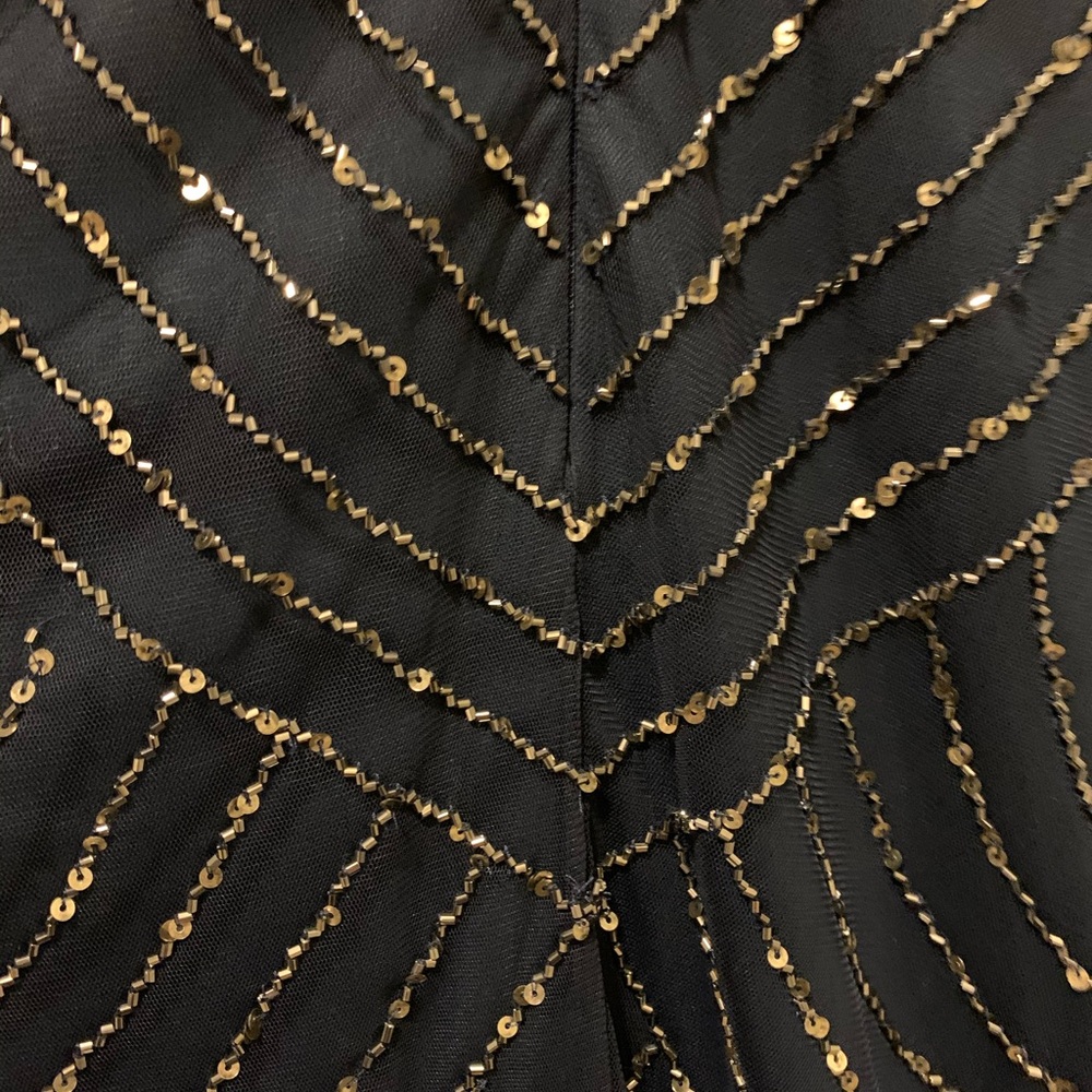 Adrienne Papell Art Deco Navy Dress - Picture 2 of 11